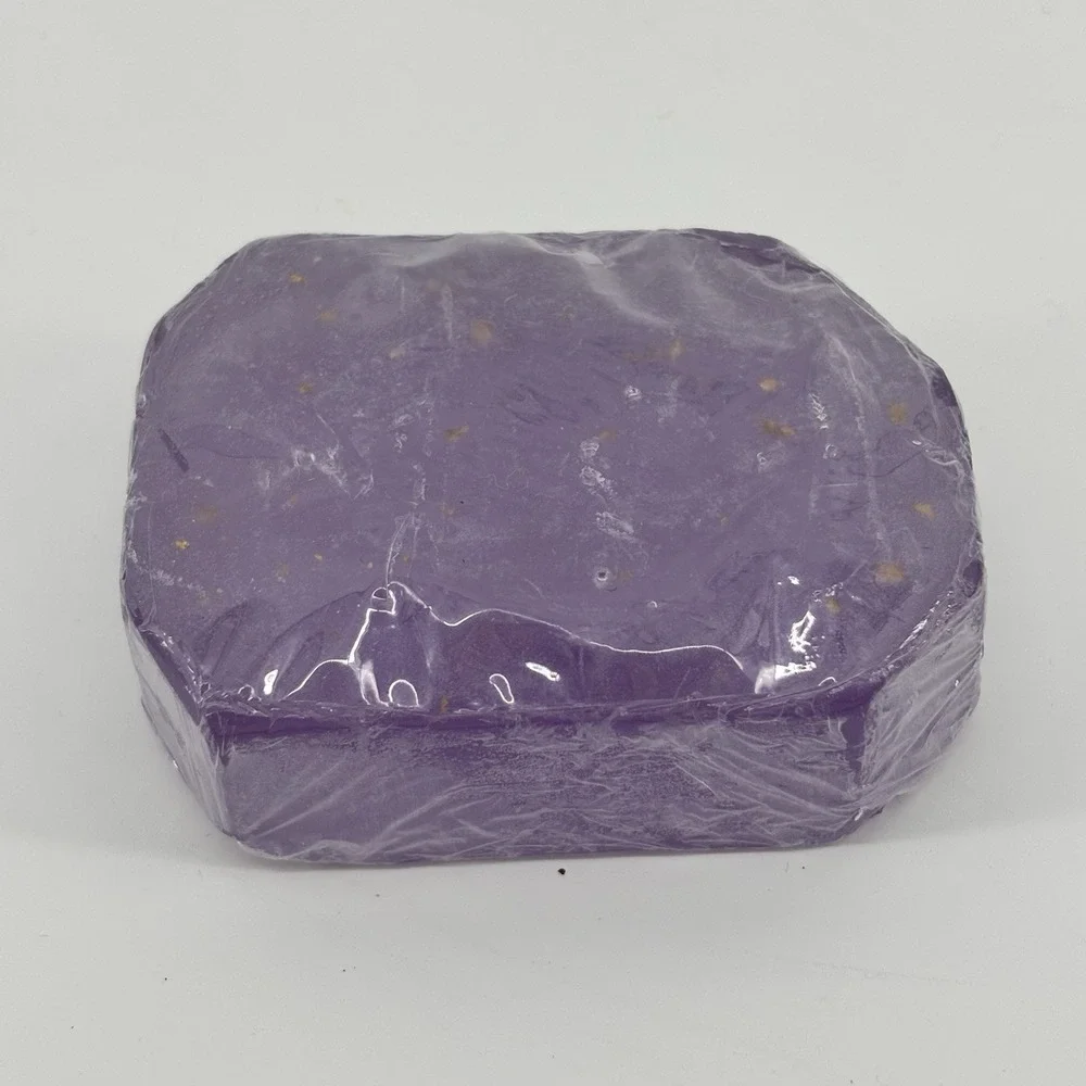 Lavender Color Soap Bar With Bits Of Loofah Hand Made Looks Like AmethystCrystal